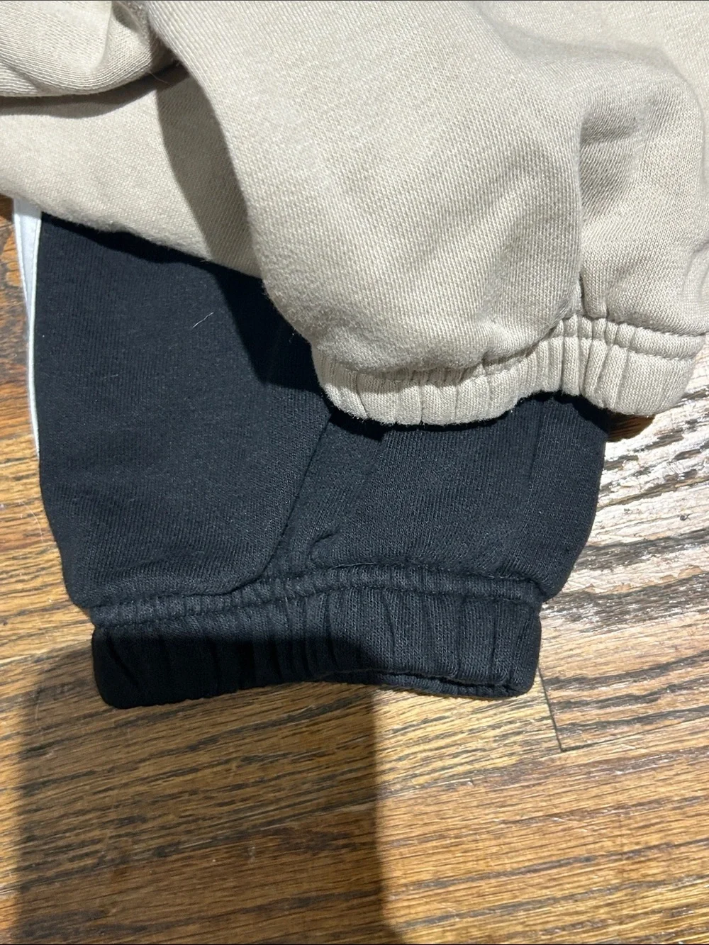 2 Pair 10/12 adidas Kids Beige and Black Jogger Sweatpants